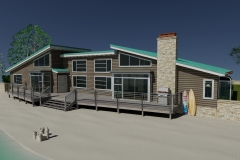 Rear view of beach house, AutoCAD.